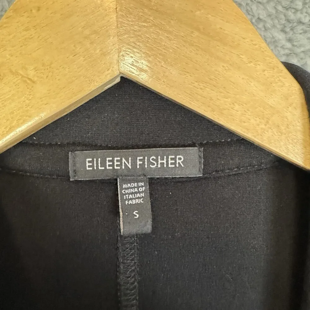 Eileen‎ Fisher Jacket Women's S Black Long Sleeves Asymmetrical Full Zip